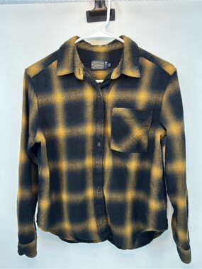 Pendleton Black and Yellow Plaid Button-Down Shirt - Kids